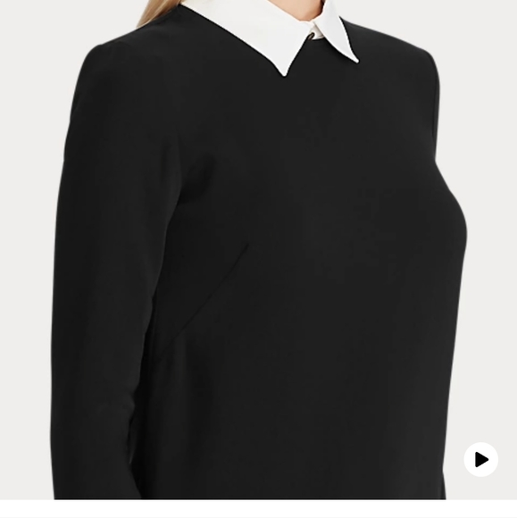 NWT Ralph Lauren Crepe Layered Dress size XXL. Black and White - Picture 3 of 8